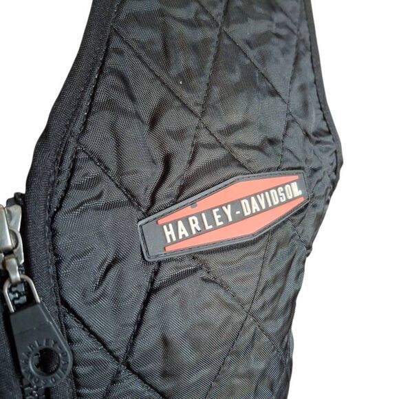 Harley-Davidson Women’s Quilted Riding Vest | Size Small | Black Zip Front Biker - Picture 2 of 9